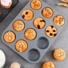 1个灰色硅胶蛋形模具，硅胶煎饼烤盘，不粘纸杯蛋糕衬垫，圆形挞模，彩色糖粒装饰，可放入洗碗机清洗 - 彩色 - 查看 9