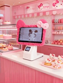 Sanrio 250cm Stretchy Cat Bow Tie LCD Monitor Dust Cover Protector Sleeve, Fits 18-32 Inch Displays