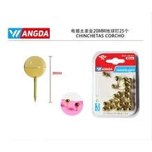 Pack de 25 Chinchetas de Corcho en  Bronce o Dorado, Perfectas para Decorar Tableros, Fijar Recordatorios y Organizar Documentos con un Toque Elegante y Sofisticado en Cualquier Espacio - Dorado - Ver 4