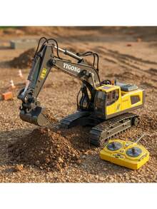 Juguete Maquina Retro Excavadora Auto Control Remoto Amarillo - Amarillo - Ver 6