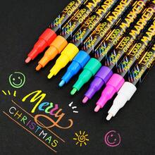 8 قطع/12 قطعة من أقلام الطباشير السائلة الملونة، قابلة للغسيل والمسح الرطب، مناسبة للسبورة السوداء والبيضاء، نوافذ الزجاج المضيئة، رسم على نوافذ السيارة، قلم تحديد فلورسنت