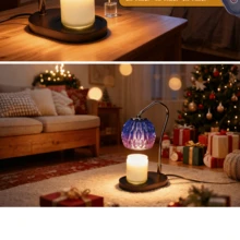 1个紫色玻璃电蜡烛加热器，带调光器和定时器，适用于融化蜡烛，是圣诞节、世界文化日、感恩节、生日、晋升、乔迁之喜等场合送给妈妈和女性的完美礼物。 - 美規A型插(110-127V) - 查看 8