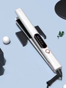 1 pieza Alisador/Rizador de cabello cerámico 2 en 1, plancha profesional de titanio, calentamiento rápido, voltaje dual, apagado automático, con guante y 2 pinzas - Tipo de Enchufe A USA (110-127V) - Ver 4