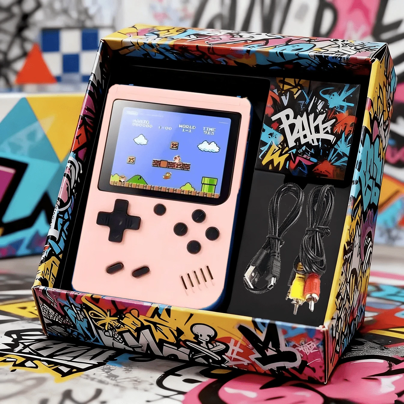 Retro Handheld Console, 400 Brand-New Classic Retro Games, HD Large Screen, Portable And Easy To Carry - The Perfect Gift For Christmas, Thanksgiving, And New Year. - 粉色 - 查看 1