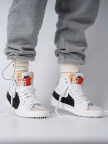 Nike Blazer Classic Retro Casual Versatile Mid-Top Skateboarding Shoes, Men DD3111-100 - White/Black/White/Sail White/White/Team Orange - View 3