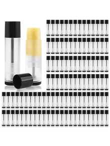 5g Tubos de bálsamo labial de plástico transparente vacíos con tapas negras, tubos de lápiz labial rellenables con giro, envases cosméticos para hacer en casa, brillo de labios, perfume sólido, muestra de belleza, tubos de brillo de labios, tubos vacíos de brillo de labios transparente, botellas vacías de mini brillo de labios de aceite, envases vacíos de muestra de base de maquillaje líquida, botellas vacías portátiles, recargas esenciales de viaje mini, para almacenar lápiz labial, brillo de labios, tinte de labios y otros líquidos cosméticos, aplicable para uso diario y regalo a amigos - Multicolor - Ver 1