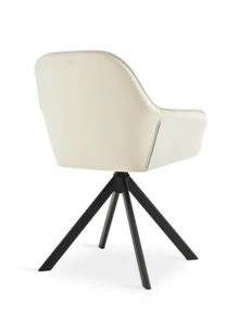 Goeurvant Stylish Smile Curve Upholstered 360° Swivel Dining Chairs With Armrests And Metal Legs For Dining Room, Living Room, Office - Set Of 2 / Set Of 4 / Set Of 6 - Cream - Apricot - View 8