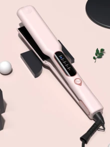 Alisador e modelador de cabelo 2 em 1 de cerâmica, chapinha de titânio avançada de 1,5 polegada para todos os penteados, aquecimento rápido, voltagem dupla, desligamento automático, com luva e 2 clipes