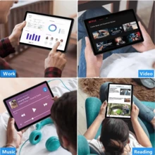 BOSSNEY Tableta, pantalla FHD de 10,1 pulgadas, Android 14,12 GB de RAM, 512 GB de ROM, batería de 8000 mAh, cámaras de 13 MP + 5 MP, WiFi 5G / 2.4 G, viene con teclado, mouse, lápiz óptico y funda protectora. - Dorado - Ver 12