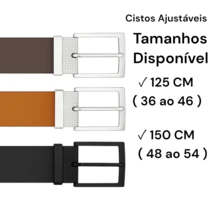 Set Of 3 Men's Adjustable Belts With Interchangeable Buckles, Black, Brown, Caramel, Casual PU Leather - 黑色/焦糖色/棕色(經濟套裝) - 查看 2