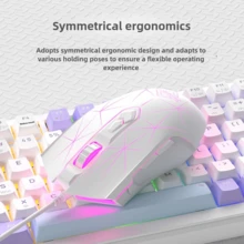 AJAZZ AK820 Keyboard Mouse Combo - Wired Keyboard Mouse Set With RGB Lighting, E-Sports Gaming Keyboard Mouse Set, Office Keyboard Mouse Set. Mechanical Keyboard/Gaming Mouse/Gaming Mouse Pad Set, Wired 3-In-1 Gaming Office Gift, Christmas Gift, RGB Lighting Effect, Volume Knob AJ52/AK820 - AJAZZ Official Authentic Products - View 7