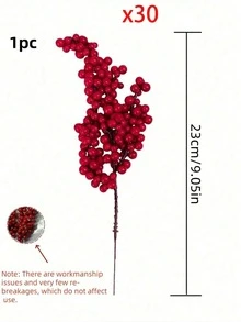 5/10/20/30 piezas de bayas rojas artificiales para decoraciones de árbol de Navidad, decoración de caja de regalo, corona hecha a mano DIY, para decoración del hogar, decoración de corona, decoración de habitación, centro de mesa, decoración de fiesta y festival