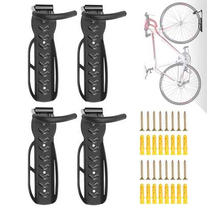 4 piezas Soporte De Gancho Para Colgar Bicicleta A La Pared Color Negro