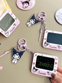 Sanrio Kuromi Doodle Board Keychain,Kawaii Cartoon Key Ring, Erasable Mini Drawing Pad + Reusable Note Function, Exquisite Hangyodon Design, Premium Durable Material, Cute Bag/Key/Backpack Decor, Stylish Japanese Anime Charm, Must-Have Bag/Key) for Sanrios, Novelus, the Girentials, the Esk, 錯誤 -Haves Novel Friends/Family/Birthday - Kuromi - 查看 9