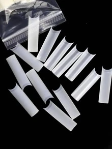 500pcs/Bag Natural Color False Nail Tips For Acrylic Nails Professional XXL Extra Long No C Flat Tapered Square Nail Tips 10 Sizes Half Cover Straight French Fake Nail Tips For Nail Salons