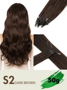 8D微型接发，真人发微珠接发，直发，灰金色挑染，漂白金色，50股，纳米环，隐形迷你硅胶珠微型接发