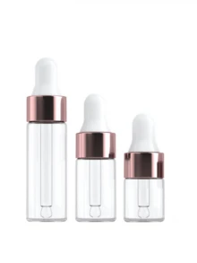 3/5/10个装，2/3/5毫升玻璃滴管，透明空瓶，旅行装化妆品分装瓶，可重复灌装的空化妆品旅行瓶，适用于香水、护肤品、彩妆、乳液等，滴管瓶，可重复灌装的空香水旅行小样瓶，精华液化妆品旅行必备品，带玻璃滴管的透明空玻璃液体小瓶，玫瑰红瓶盖旅行香水化妆品玻璃瓶，包装精美，送给旅行爱好者的礼物 - 彩色 - 查看 6