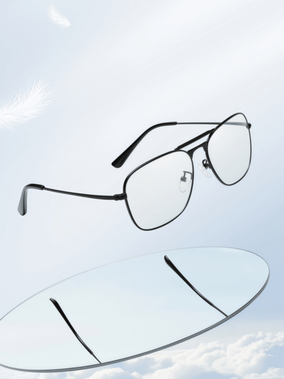 1pc High-End Stainless Steel Frame Fashion Glasses,Stylish Eyeglasses Suitable For Computer Reading Gaming TV Phones, Clear Lens Eye Protection Accessories, Street Style Decorative Eyeglasses For Daily Use And Work