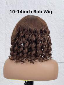 200% Density HD Lace Front Glueless Wigs Brazilian Human Virgin Hair, Body Wave 13x6 13*4 4*4 5x5 Pre-Plucked Chocolate Brown Undetectable Lace Closure Cheap Affordable Wig, Pre-Cut Lace For Wig Beginner, 4# Colored High Temperature Resistant Fiber Synthetic Wig For Women 10-14inch Bob Wig - Brown - View 10