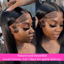 Coleen 13*4 Straight Wig Human Hair Glueless Wig Chocolate Brown Lace Front Human Wig 13x6x1 T Part Lace Frontal Wigs Pre Plucked With Baby Hair #4 Colored Brown Silky Straight Wig Transparent Lace Frontal Wigs Natural Black Wig Daily Party Wear 250 Density - Natural Black - 查看 9