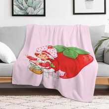 S-Strawberry Pink Shortcake Throw Camping Chair Picnic Blanket Fluffy Plaid Blankets For Decorative Sofa Portable King Lid Downy (6) - 如圖所示 - 查看 13