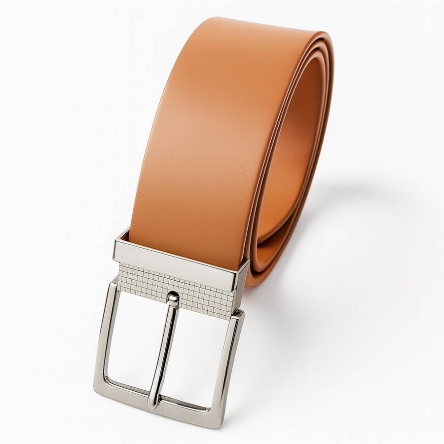 Men's Belt 150 CM Synthetic Leather Fits Sizes 48 To 54 - Premium Quality - 駝色 - 查看 1