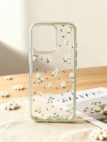 Funda de teléfono con esquema de color de dopamina y patrón floral, compatible con iPhone 15/16 Pro Max, funda de teléfono anti-caída creativa para Apple 11/12/13/14 Pro - Azul claro - Ver 5