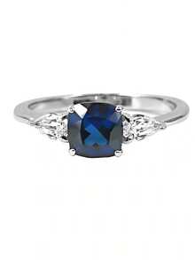 1 chiếc nhẫn bạc 925 mạ bạch kim sang trọng đính đá Zirconia xanh dương, điểm nhấn kim cương hình giọt nước ở hai bên, món quà cao cấp thanh lịch dành cho người yêu. - Nhiều màu - Xem 11