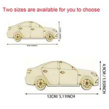 未上漆雕刻汽车形木片，木制汽车形工艺品，节日DIY着色材料切片，家居装饰