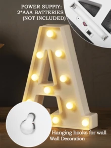 1pc LED Letter Lights Pink Lamp, Glitter Letters, Light Up Alphabet, Letters Sign, Dry Battery Powered, For Home Party Decoration Night Bar Wedding Birthday Christmas Lamp Girls Gift, Night Light For Proposals, Birthdays, And Photo Props, The Best Gift For Mother's Day And Father's Day - Multicolor - View 9