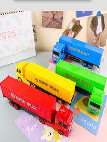 Children's Toy Engineering Truck Semi-Trailer Detachable Container Truck Sliding Tractor Truck Plastic Model Toy For Boys And Girls, Christmas - Multicolor - View 10