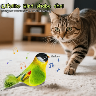 1/3PCS Battery-Free Bird-Shaped Interactive Cat Toys With Realistic Meows And Artificial Feathers - Manual Winding Movement, Chewable Plush Body And Adjustable Elastic Rope, Stimulating Indoor Hunting Instincts - Suitable For Kittens And All Cat Breeds