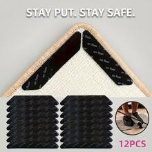 12 PCS Non-Slip Gripper Pads, Reusable Washable Anti-Slip Mat, Strong Adhesion To Prevent Sliding & Curling, For Rugs, Table Mats, Bowls & Small Objects Home Office Essentials - màu đen - Xem 12