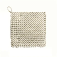 1 قطعة حامل إناء مصنوع يدويًا، حصيرة عزل سميكة مُحاكة، حصيرة طاولة ذات لون واحد للمطبخ والمائدة