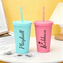 Ly nhựa acrylic 16oz in hình cá nhân kèm ống hút, ly dành cho phù dâu, quà tặng tiệc độc thân, quà cho phù dâu, ly phù dâu, ly in hình cá nhân, ly tùy chỉnh, ly, tiệc độc thân, ly in hình cá nhân, ly phù dâu, ly dành cho phù dâu trưởng, ly kết hợp chữ cái, ly tiệc bể bơi - Ly trà sữa Morandi nhiều màu - Xem 3