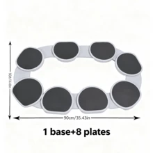 9pcs Of Kitchen Dining Table Turntable, Kitchen Countertop Turntable With 360 Degree Rotation, Multifunctional Heat-Resistant Rectangular Table - Black and White - View 11