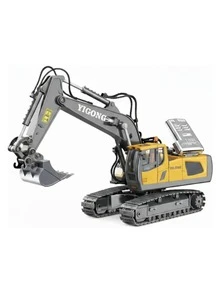 Juguete Maquina Retro Excavadora Auto Control Remoto Amarillo - Amarillo - Ver 7