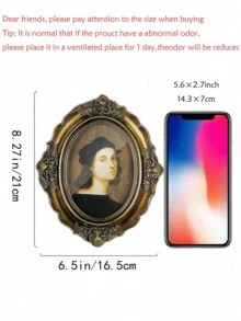 1 Khung ảnh hình oval cổ điển - Kính mạ đồng và vàng, chế tác thủ công châu Âu, thiết kế nghiêng, kèm chân đế, có thể treo tường/để bàn - Thích hợp cho phòng khách, trang trí nhà cửa sang trọng, trưng bày vật phẩm sưu tầm - Khung ảnh phong cách retro - Trang trí thế hệ Millennials - Nghệ thuật gia truyền - Phụ kiện kệ trưng bày được tuyển chọn - Điểm nhấn trang trí phòng thanh lịch - Nhiều màu - Xem 7