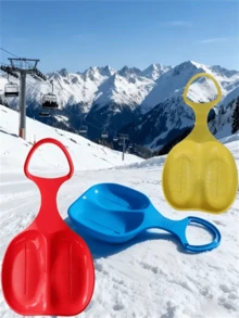 Portable Sled Board, Outdoor Winter Plastic Skiing Board For Grass And Sand, Cold-Resistant Sliding Mat, Adult Single Sled, Sled Board Tabula, Ski Training Equipment, Multi-Function Sled, Portable Design, Smooth Surface, Sliding Mat, Outdoor Enthusiasts - Multicolor - View 1