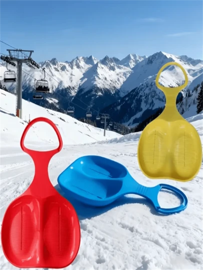 Portable Sled Board, Outdoor Winter Plastic Skiing Board For Grass And Sand, Cold-Resistant Sliding Mat, Adult Single Sled, Sled Board Tabula, Ski Training Equipment, Multi-Function Sled, Portable Design, Smooth Surface, Sliding Mat, Outdoor Enthusiasts