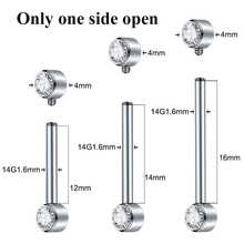 SWANJO 1pc Titanium Zirconia Nipple Piercing Internally Threaded Nipple Barbell With CZ Set Ball Ends Women Body Jewelry