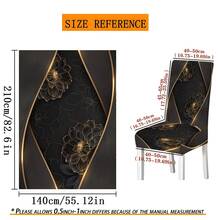 5-Piece/7-Piece Chair Cover And Tablecloth Set - Black And Gold Modern Luxury Three-Dimensional Floral Series. Metal Line Artistic Decorative Tablecloth And Chair Cover Set - High-End Minimalist Style Home Fabric Set. Rectangular Table And Chair Decoration, Elastic And Comfortable, Detachable For Washing, Suitable For Home And Party Decoration, Event Planning, Holiday Table Arrangement, Elegant Decoration, Flower Design, Detachable Cover, Comfortable Fit, Rectangular Tablecloth, Party Planner, Event Planner Elastic Tablecloth Set, Suitable For Dining Room, Living Room, Kitchen, Home Decoration. - Nhiều màu - Xem 4