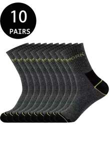 2/5/10/20 Pairs Men's Casual Sports Mid-Calf Socks, Suitable For Running, Fitness, All Seasons - Multicolor - View 39