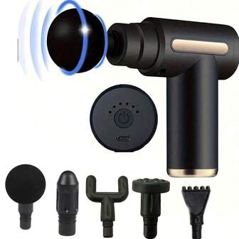 High-Power Muscle Relaxer - Rechargeable Deep Tissue Massage Gun With 4 Heads/7 Heads For Full Body Relief, Ultimate Muscle Recovery Tool, Plastic Family-Grade, USB Charged