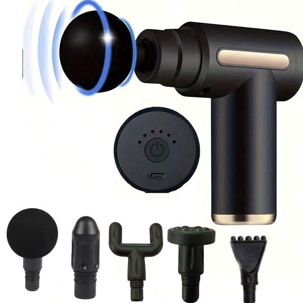 High-Power Muscle Relaxer - Rechargeable Deep Tissue Massage Gun With 4 Heads/7 Heads For Full Body Relief, Ultimate Muscle Recovery Tool, Plastic Family-Grade, USB Charged