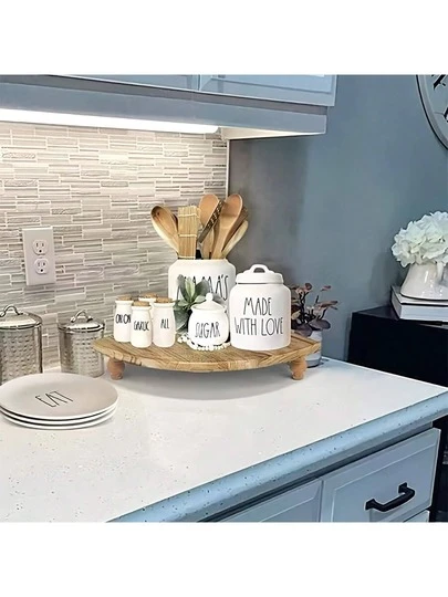 1pc Antique Wooden Corner Shelf, Used As Display Rack On Kitchen, Coffee Bar, Farmhouse Decoration, Bathroom, Restaurant To Display Or Store Small Items
