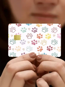 1pc Animal Paw Print Credit Card Sticker, Creative Personalized Ultra-Thin Cool PVC Anti-Fingerprint Credit Card Protector, High Quality, Scratch-Resistant, Suitable For Men And Women, Applicable To Small Chip Cards, Bank Cards, Credit Cards, Transportation Cards, Campus Cards, Etc., Can Be Used For DIY Decoration, Back To School Supplies, Cute Pets, Pet Lovers (Random Style Shipped) - Multicolor - View 14