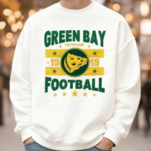 Mens Winter ClothesGreen Bay Football Vintage Sweatshirt, Retro Packer Crewneck,  Game Day Gift, Green Bay Fan Gear, Football Fan Gift (2)-Autumn Clothing 240G Men's Crew Neck Sweatshirt - Durable Street Wear For Busy Workdays ​ Loose And Comfortable Winter Clothing For Men - 白色 - 查看 5