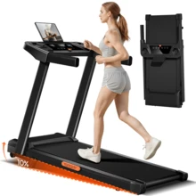 UMAY 4-In-1 Treadmill With 10% Incline, Portable Treadmills For Home With Handle, Foldable Treadmills For Home And Office, 300 Lbs Weight Capacity, Three Touch Screen - US B Type Plug(110-127V) - View 8