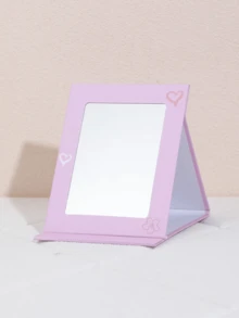 1 Stück faltbarer, tragbarer Cartoon Make-up Spiegel, Tisch-Handhalte-Papier Make-up Spiegel, süßer Tisch-Standspiegel für den Heimgebrauch